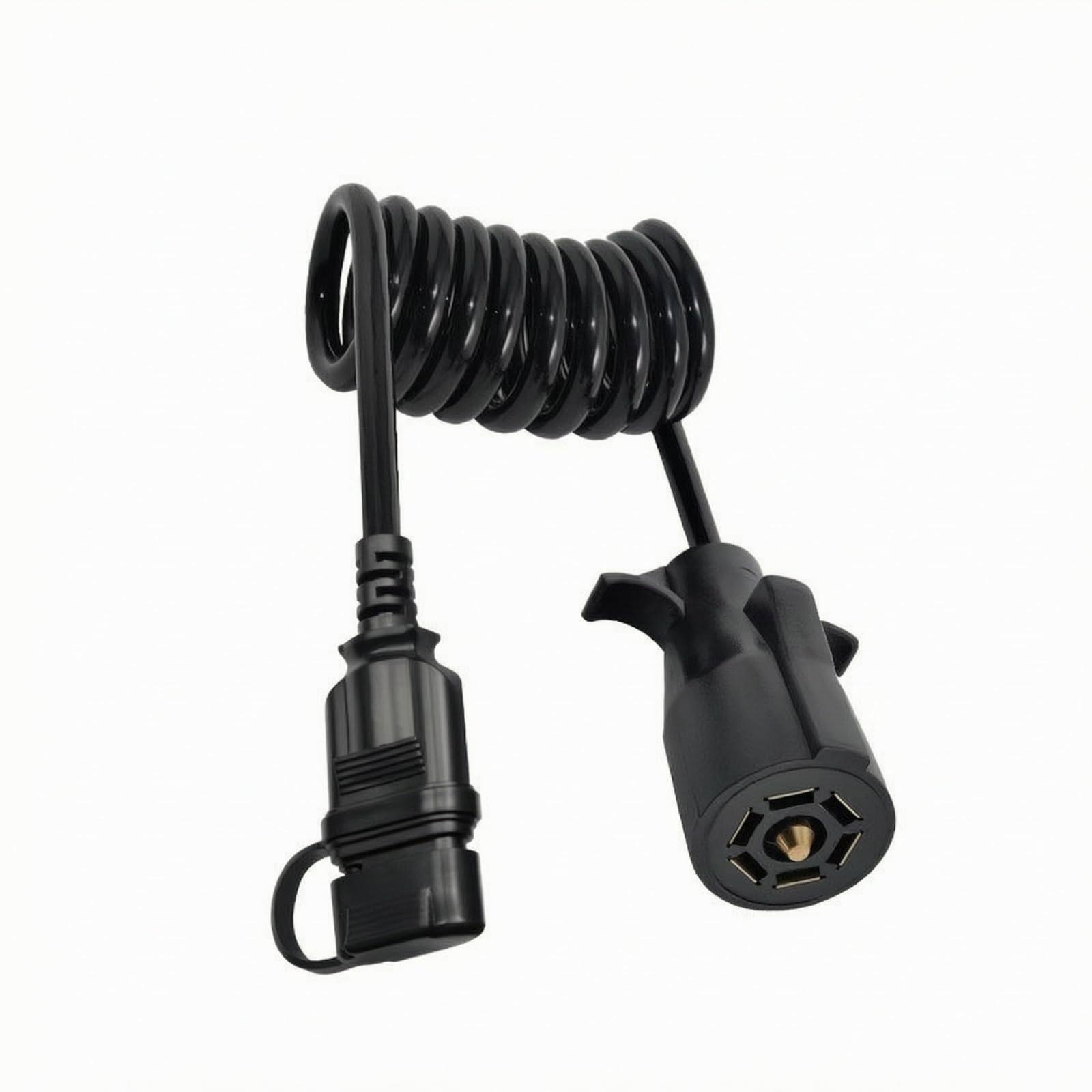 rockible Cable Conexión para Remolque con Cabezales Molados y Cuatro Terminales con Cubierta Flexible y Tapa Protectora Sujeta para Instalación Eléctrica Luces, 8FT