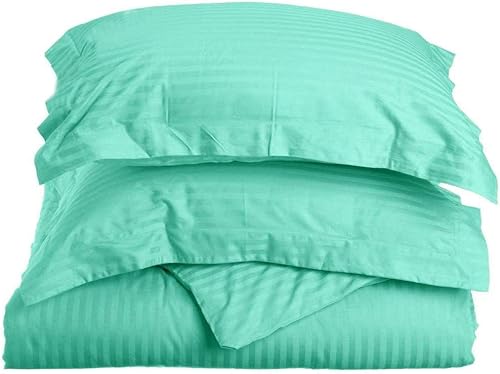 Miniatura 10 de LaxLinen Juego de funda de edredón de 3 piezas (1 funda de edredón con 2 fundas de almohada) 100% algodón de calidad suave, con cierre de