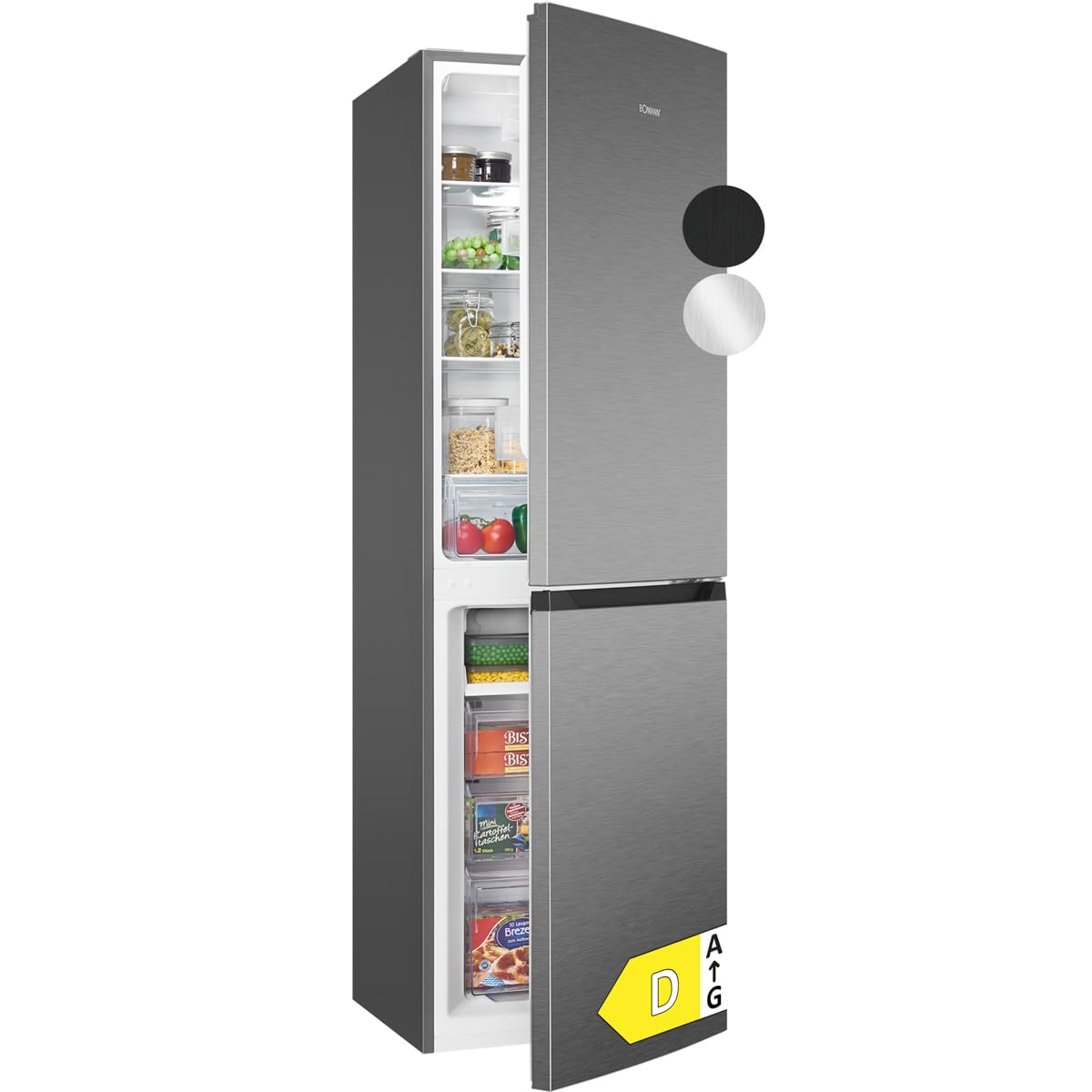 frigorifero 247l inox bomann kg7360 inox