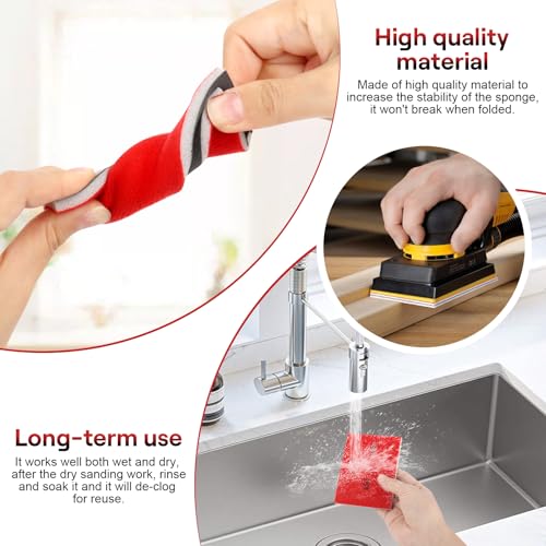30 Stück Schleifschwamm Holz, Schleifschwämme Set, P180-4000Körnung, Flexibles Nass-Trocken-Schleifpapier, Schleifpads Für Metall, Holz, Farbe, Spachtelmasse, Autokarosseriereparatur