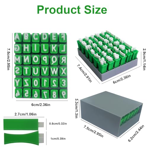 Ruayia Alphabet Stempel Set, 62 Stücke Alphabet Tonstempel Set, Ton Stempel, Keramik Werkzeuge Ton Werkzeug mit Aufbewahrungs Box, Buchstaben Anzahl Symbol, für Kunst, Handwerk