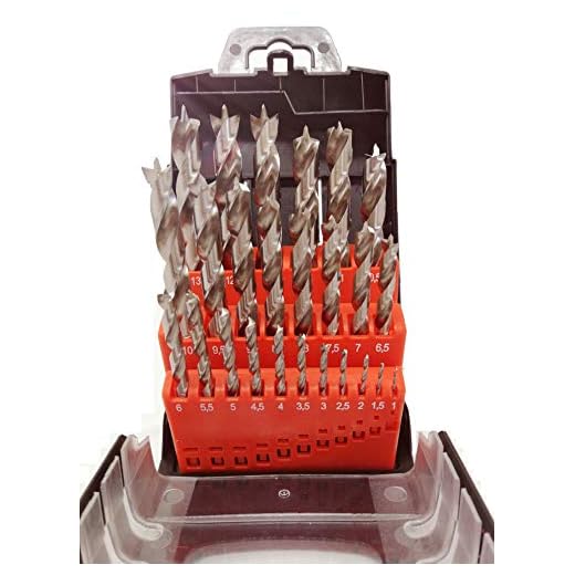 Bosch Professional 7 tlg. SelfCut Speed Flachfräsbohrer-Set (für Holz, mit Verlängerung, 1/4" Sechskantschaft, Ø 16 - 32 mm, Zubehör Bohrmaschinen) 5 HSS-G 25-tlg. Präzisions - Holzbohrer Set - 1-13mm > 0,5mm steigend, jjw-germany, 4250980607300