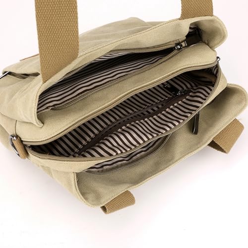 Bolso pequeño de lona para mujer estilo tote multi-bolsillos miniatura 4