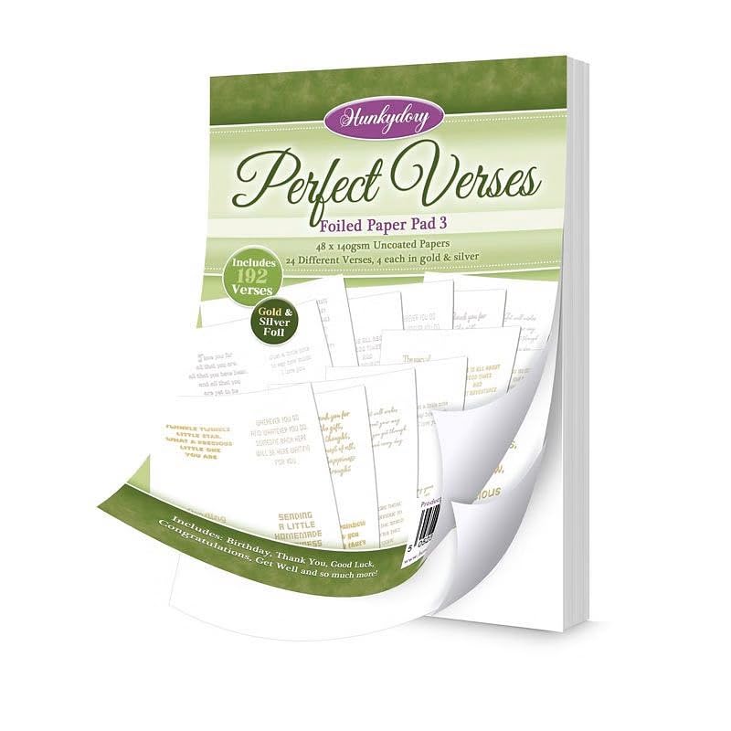 Hunkydory Perfect Verses - Foiled Paper Pad 3 - VERSE110-192 Foiled Verses