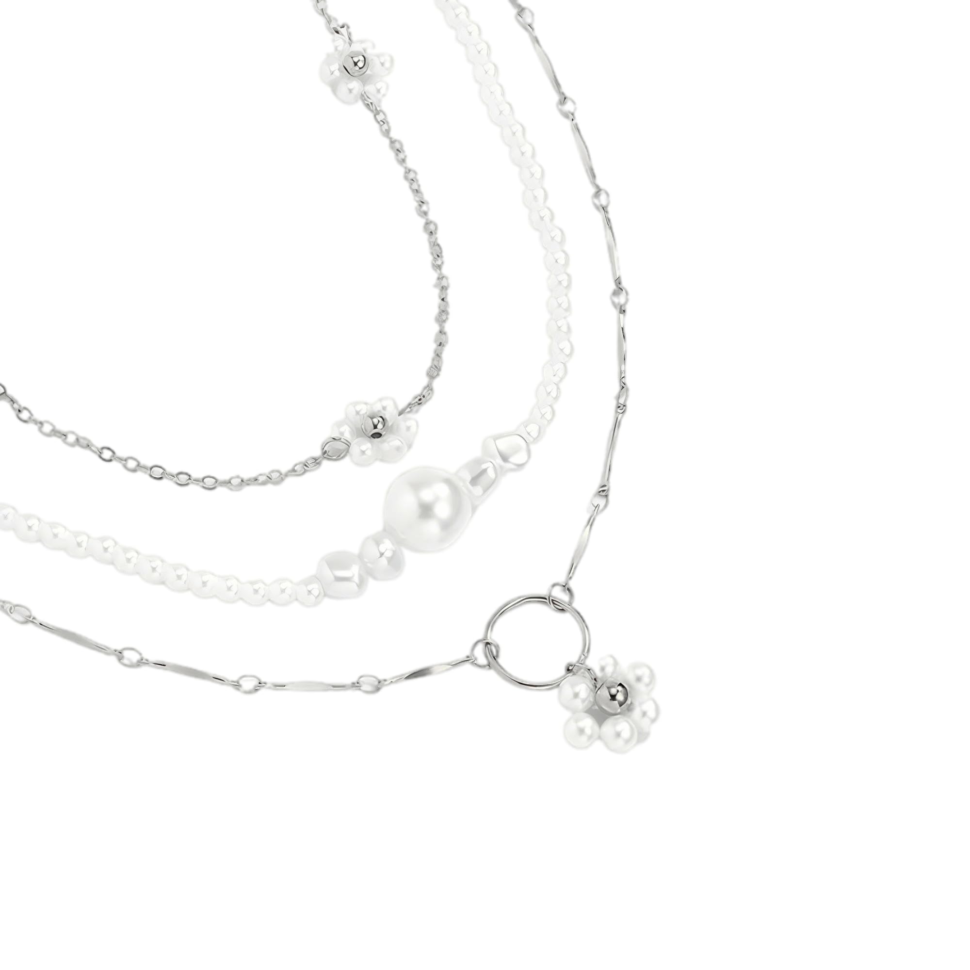 Collier de perles de fleurs de charme en argent : cadeau idéal filles - 7