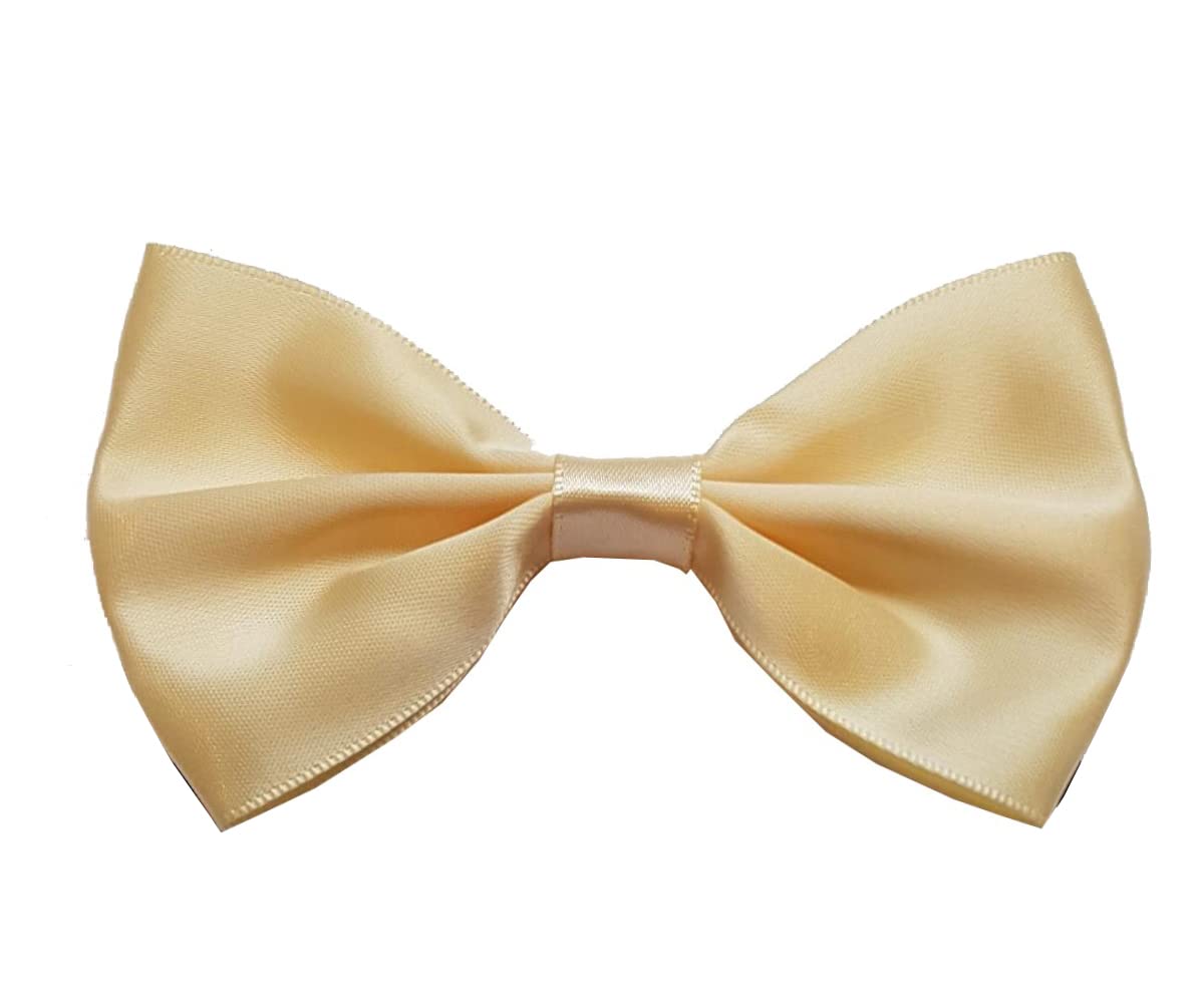 Bonnin Boys Champagne Kids Pre-Tied Satin Bow Tie – Adjustable Elastic Band | Formal Bowtie For Wedding, Party, Birthday, School Uniform & Special Occasions (Champagne)