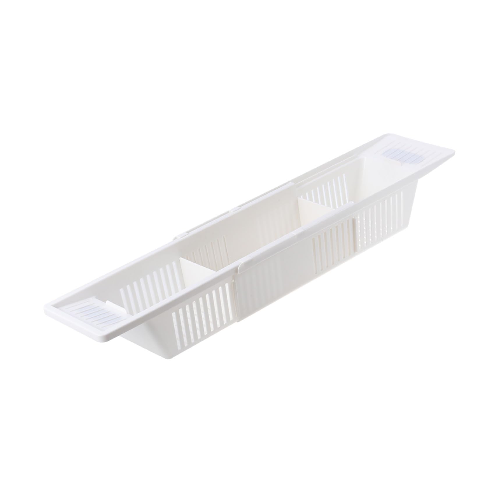 Étagère salle de bain rétractable en plastique PP blanc pour baignoire