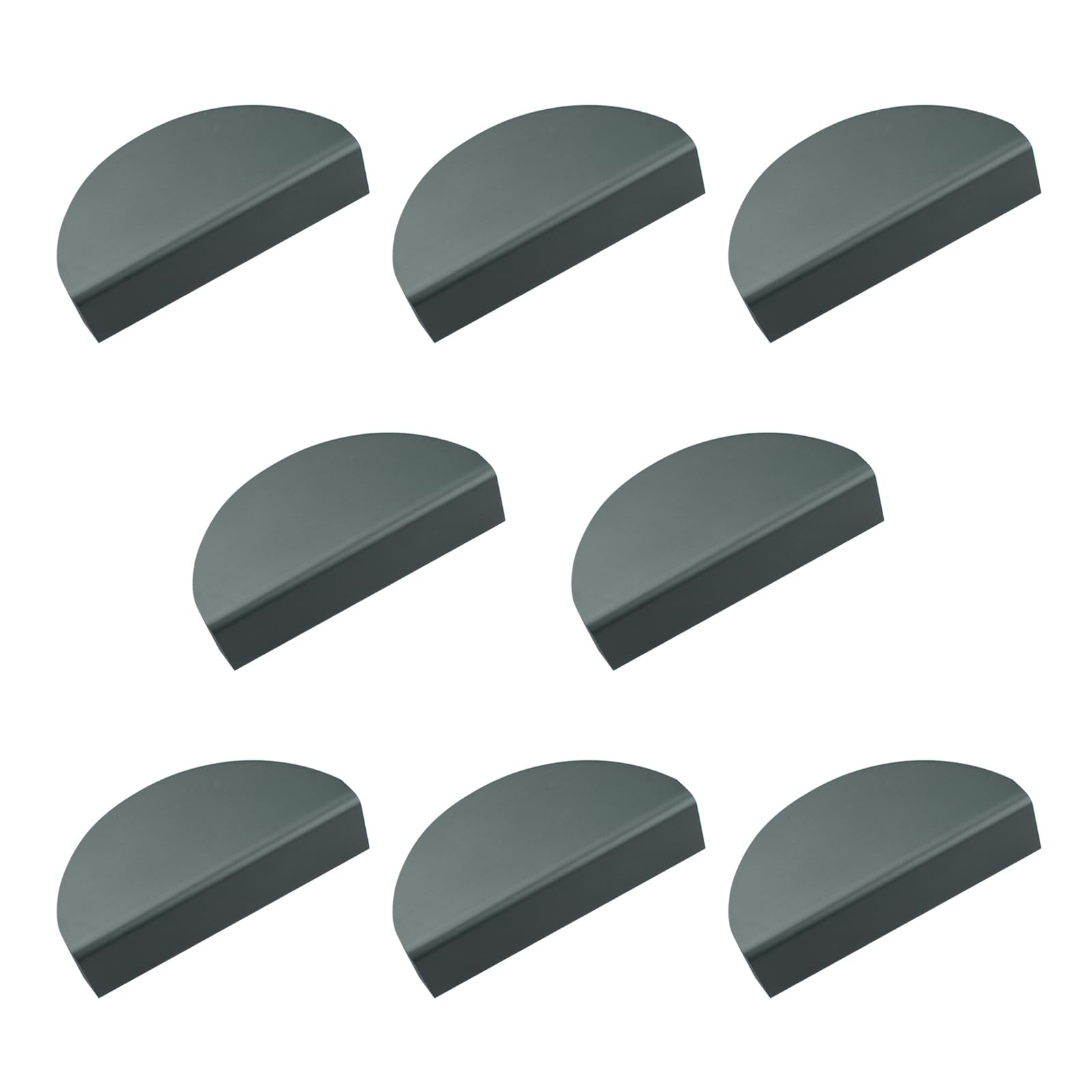 INCREWAY 8PCS Drawer Pulls, Half Moon Drawer Knobs Aluminum Alloy Semicircle Furniture Cabinet Handles Modern Hardware Pull Decorative Handle (Dark Grey)