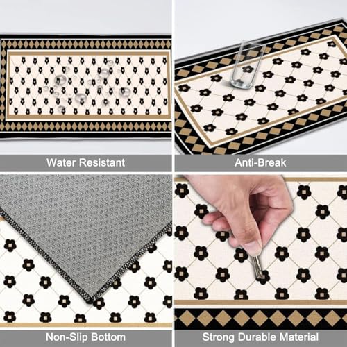 Image of Kitchen Anti Slip Mat for Floor, Waterproof Washable Kitchen Mats, Non Slip Kitchen Floor Mats for Home, Soft Mats for Kitchen, Kitchen Mats for Floor Anti Slip (Lattice Style)