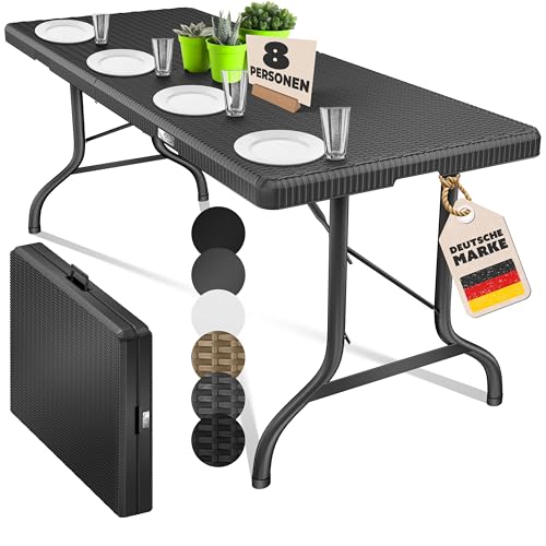 KESSER® Buffettisch Tisch klappbar Kunststoff 183x76cm Rattan Optik...