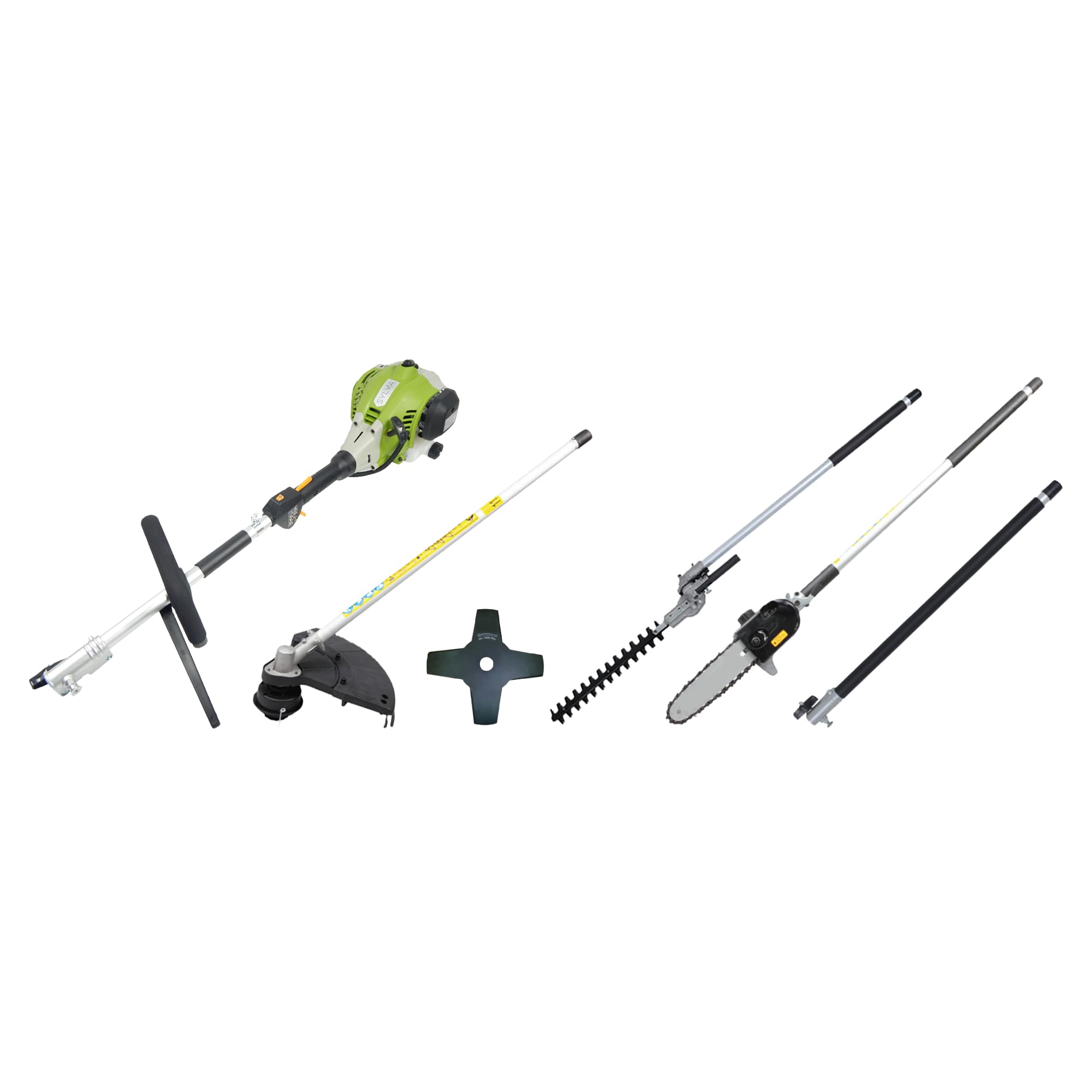 SYLVA 25cc 4 in1 Petrol Garden Multi Tool - Grass Strimmer, Brush Cutter, Pole Pruner, Hedge Trimmer