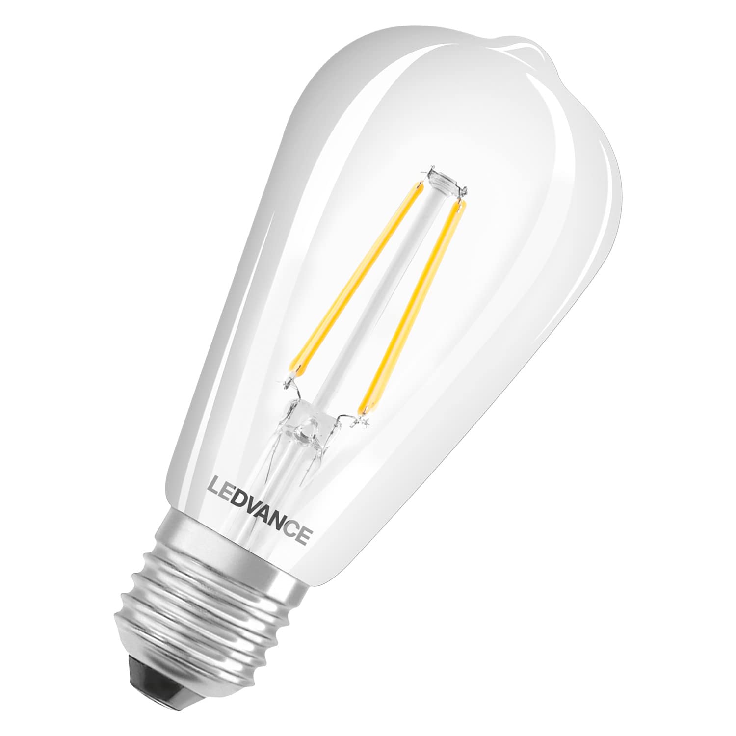 LEDVANCE Lámpara LED inteligente con tecnología WiFi, enchufe E27, regulable, blanco cálido (2700 K), reemplaza las lámparas incandescentes por 60W, filamento SMART+ WiFi Edison Regulable,paquete de 4