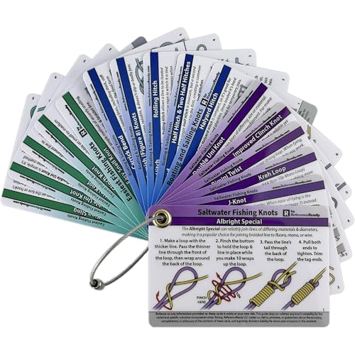 Boating and Fishing Knot Cards Ultimate Bundle - 3 Waterproof Pocket Knot Guides for Saltwater Boat...