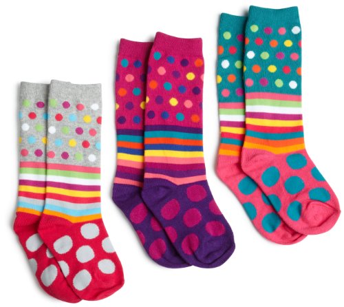 Jefferies Socks Girls 2-6X Flippy 3 Pack Knee High Hipster