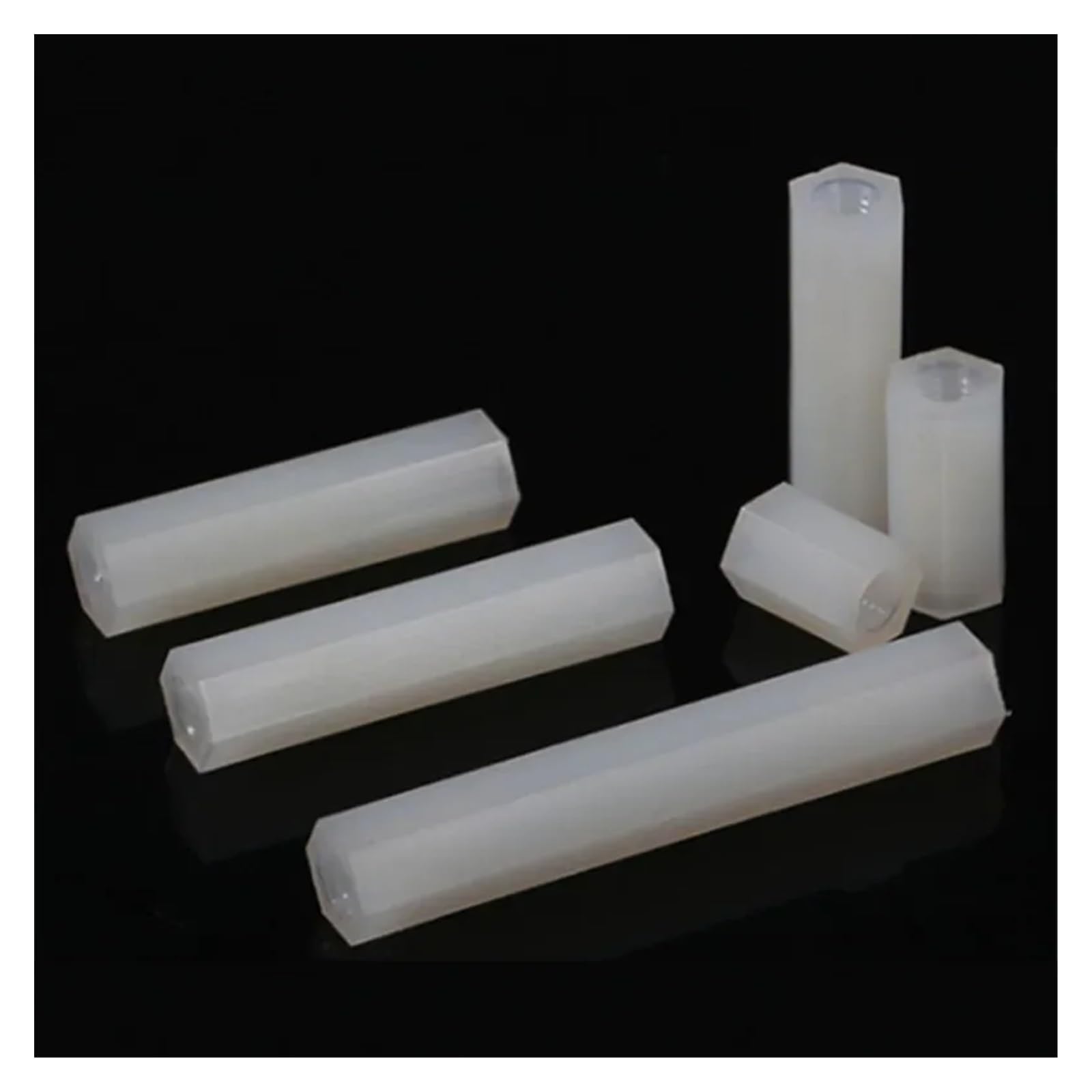 20/50/100 Stück M3 Weiße Nylon-Sechskant-Motherboard-Abstandshalter, Abstandshalter, Weiblich-weibliche Schrauben, NYLON66-Schrauben(M3X50mm-50pcs)