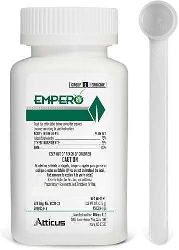 Atticus Empero mata ciperus (1.33 oz) Herbicida de halosulfuron metil al 75% para césped - mata gramíneas en céspedes establecidos, césped