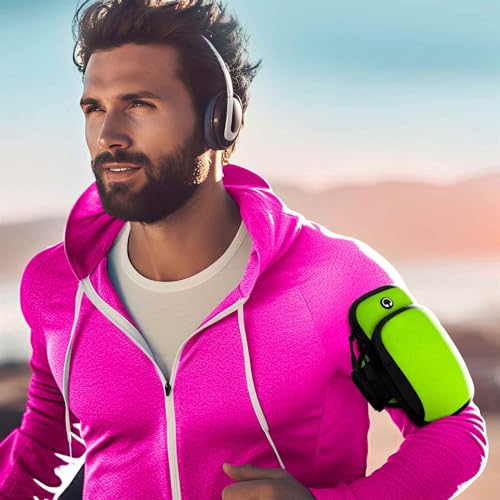 Bracelet de sport de qualité supérieure pour iPhone 13 avec double rangement vert