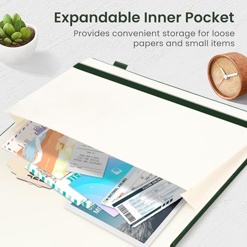 Lined-Journal-Notebook-for-Women-Men-Hardcover-Leather-Journal-for-writing-A5-College-Ruled-Notebook-for-Work-Note-Taking-Perfect-for-Office-School-Home-Supplies-160-Pages-Dark-Green