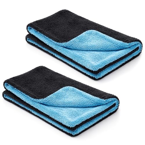 Image of Storite 2 Pack Microfiber Cloth for Car Cleaning - 1100 GSM Ultra Soft & Super Absorbent Car Drying Towel | Lint-Free & Scratch-Free Automotive Cleaning Cloth for Car Wash & Detailing | (80 x 50 cm)