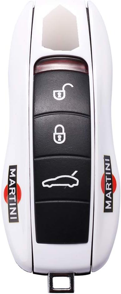Car Key Case Keyshell Covers for Porsche Panamera 2010-2019 Cayenne 2011-2020 911 2013-2020 Macan 2014-2019 Boxster 2013-2016 Cayman 2013-2016 718 2016-2019 (MARTINI, Style A)