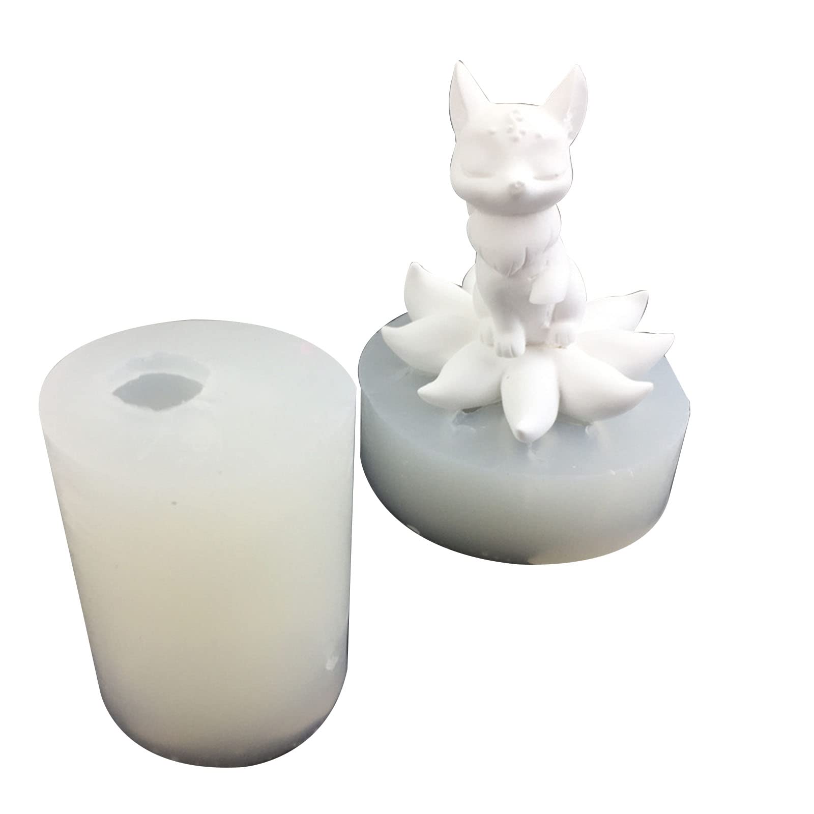 YROHGKPN Nine Tailed Foxes Silicone Molds Table Ornament Epoxy Resin Plaster Making Tool Easy to Clean for Making Silicone Ornament