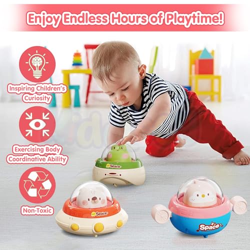 Image of Kidology Press to Go Car for Toddlers, Push Go Friction Racing Cars for Babies 0-3 Years - Mini Racing Car, Push & Go Toy for Kids,Infant Play Vehicle Set Fun Toy for Kids (Random Color, 1pc)