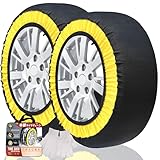BEIKEMALL タイヤチェーン 布製 非金属 軽自動車 チェーン 簡単装着 ジャッキアップ不要 195/60R16 205/60R16 215/60R16 215/50R17 235/45R17 225/50R18 245/45R18 225/40R19 245/35R19 275/35R19 冬雪 雪道 凍結 タイヤ 滑り止め KE79