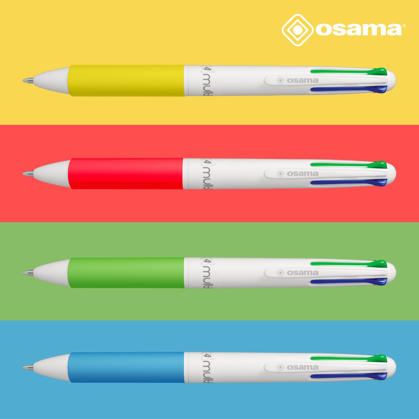 Penne Colorate 4 Colori a Sfera 1.0 mm Multi Set - OSAMA