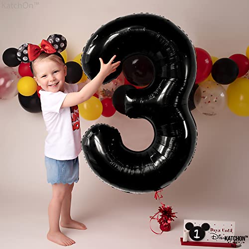 Image of KatchOn Black Number 3 Balloon 40 Inch, 3rd Birthday Decorations for Boys