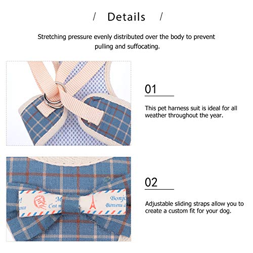 TEHAUX Correia de puxar arnês de cachorro 1 unidade Arreios de colete Corda de puxar ajustável