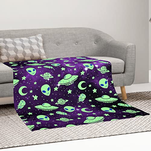 Fleece Throw Blanket - Lightweight Soft Warm Comfort Blankets For Couch Bed Sofa And Home Decor Blankets For All Seasons,60" X80",Alien Galaxy #TOP5