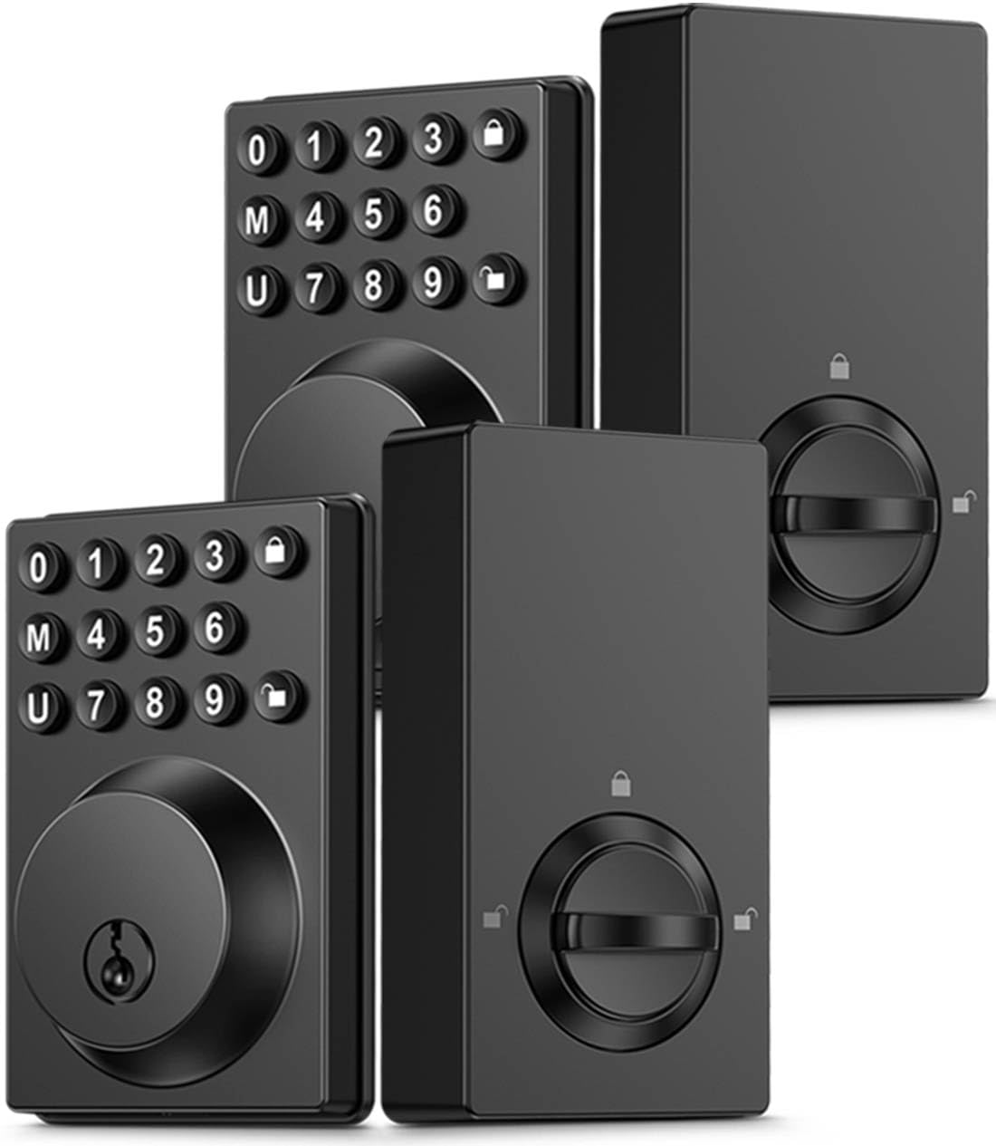 Photo 1 of Keyless Entry Door Lock Keypad Deadbolt Matte Black with Latest One-Touch Simplified Program and Advanced Security Auto Lock Easy Installation 2 Spare Key (2 Pack)