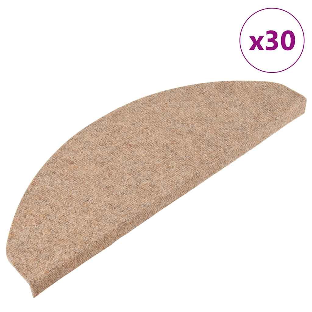 Tidyard Tapis d'escalier Auto-adhésifs 30 pcs Beige 65x22,5x3,5 cm, Tapis Escalier Tapis de Sécurité pour Sol Protection, Aînés et Animaux