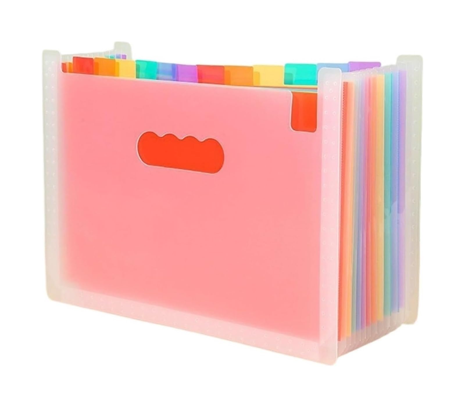 Organisateur de fichiers en accordéon extensible A4, 2 pcs, 12 pochettes(Pink)
