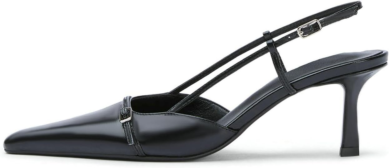 MAVMAX Slingback Heels for Women Kitten Heels with Bow Pointed Close Toe Pumps Dress Party Heeled Sexy Wedding Shoes