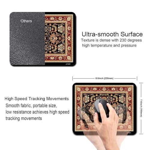 Image of Carpet Pattern Mousepad - Small Non-Slip Rubber Carpet Design Printed Computer Mouse Pad 19x22cm (FMP0220)