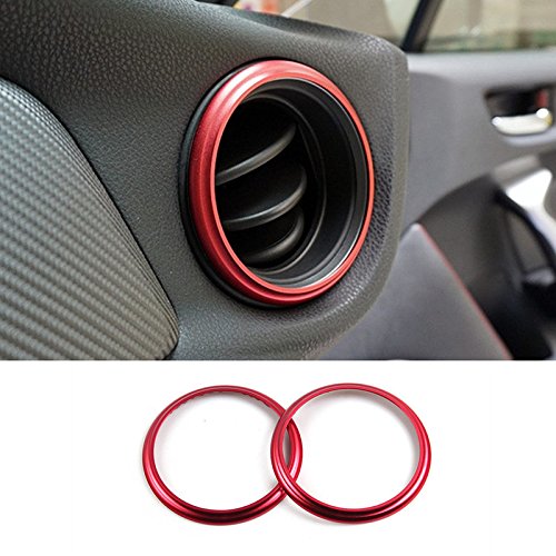 Red Inner Dashboard Air Vent Outlet Trim Cover 2pcs for Subaru BRZ 2012-2019