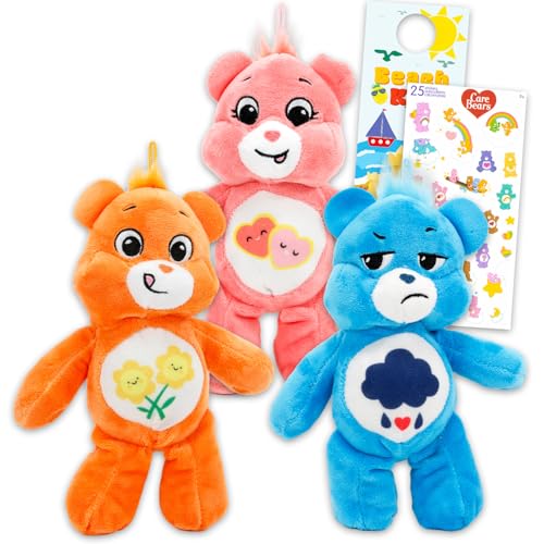 Care Bears Plush Set - 3 Pc Bundle with 8' Plushies Featuring Grumpy, Love-a-Lot, and Friend Stuffed...