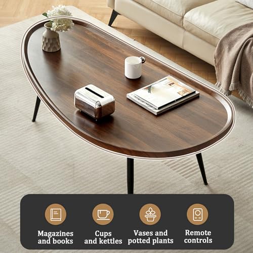 Table basse ovale YVYKFZD avec assemblage facile pour petit salon
