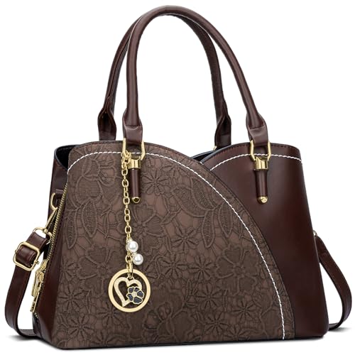 Image of KKXIU Triple Compartments Purses and Handbags for Women Fashion Ladies Satchel Shoulder Top Handle Bag