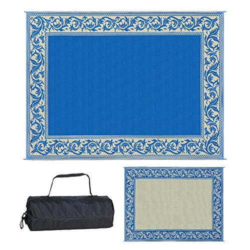 Stylish Camping RA3 Blue/Beige 9-Feet x 12-Feet Classical Mat