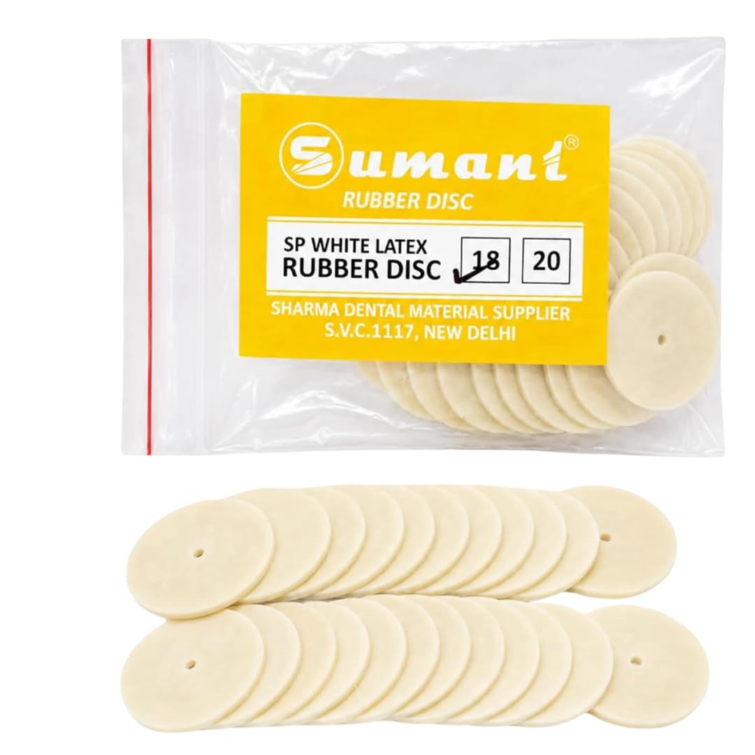 SP White Latex Rubber Disc 18mm for Dental Polishing & Finishing | Dental Lab Latex Rubber Polishing Disc | Compatible with Dental Mandrel & Micromotor | Pack of 30-image-43