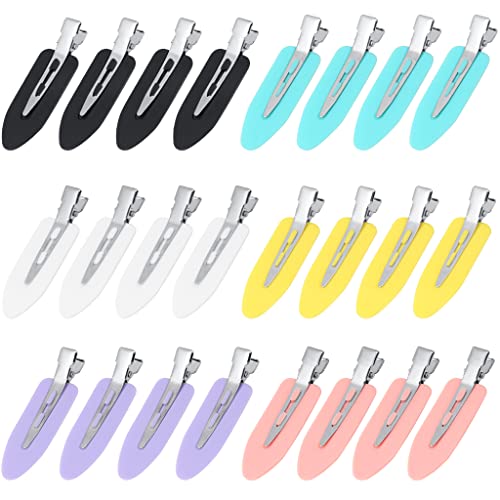 HTHL Pinzas para el cabello sin doblar, 24 piezas sin arrugas, pinzas para el pelo sin arrugas para niñas y mujeres, accesorios de peinado (multicolor)