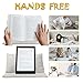 Book Stand for Reading in Bed, Large Portable Pillow Cushion Holder Accessories for Big Phone/Tablet/iPads for Desk Office Kitchen, Soft Fabric with Side Pockets Design, Natural