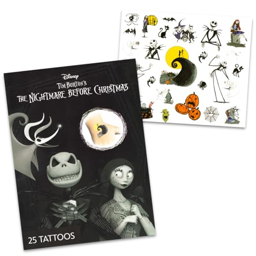 The Nightmare Before Christmas Jewelry Set - Bundle with Jack Skellington and Sally Charm Bracelet, Rings, Sticker Earrings, and More for Kids2