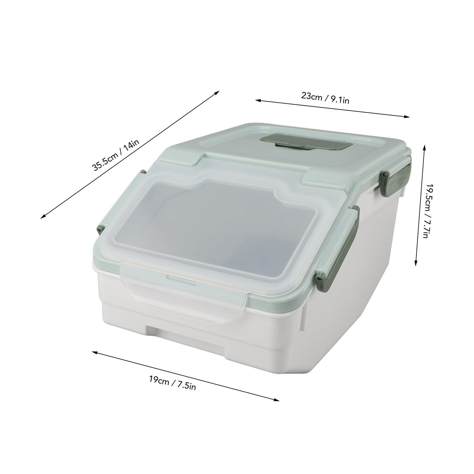 Hztyyier Contenitore Ermetico per la Conservazione del Riso, Contenitori per Farina Alimentare da 10 Kg, con Coperchi, Tazza, Senza BPA, Contenitori per Cereali Extra Large (5 kg /