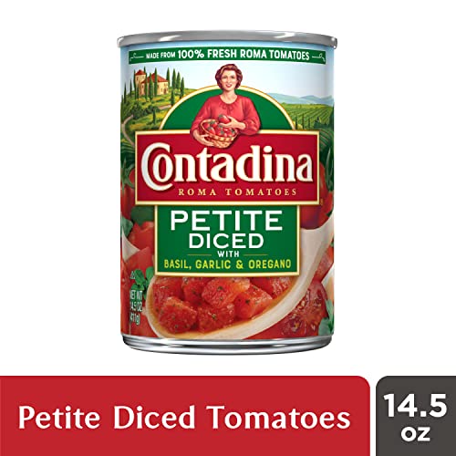 Contadina Petite Diced Tomatoes With Garlic, Basil & Oregano Tomatoes, 14.5 Oz Can #TOP2