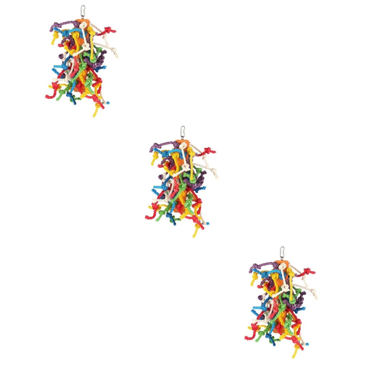 Toddmomy 3piezas Juguete para Pájaros De Cuerda Accesorio para Jaula De Periquitos y Juguete Masticable para Estimulación y Entretenimiento De Aves Pequeñas