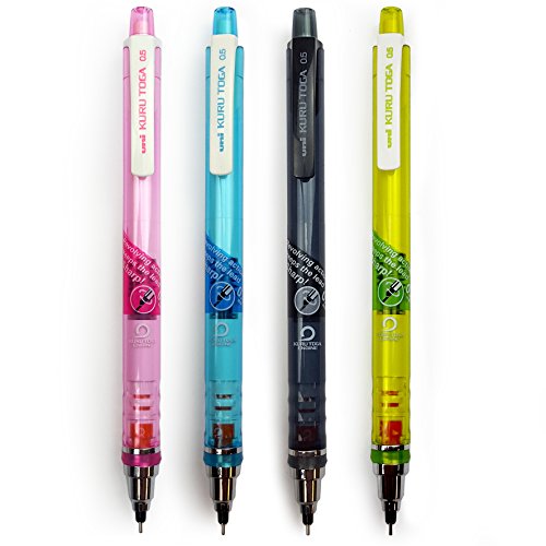 6 X Uni-Ball Kuru Toga Self Sharpening Mechanical Pencil - 0.5Mm - Smoke Barrel #TOP2