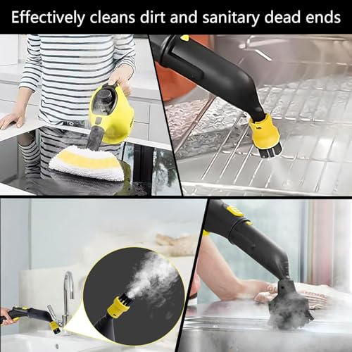 12 Stück Dampfreiniger Zubehör für Kärcher SC4, Dampfreiniger Sätze für Easyfix SC1 SC2 SC3 SC4 SC5 CTK10 CTK20 Zubehör, 5 Rundbürste, 2 Flachbürste, Gebogene Düse, 3 Mikrofasertücher, Scraper Nozzle